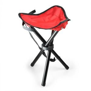 DURAMAXX Přenosná kempovací židle, rybářská stolička, červeno-černá,