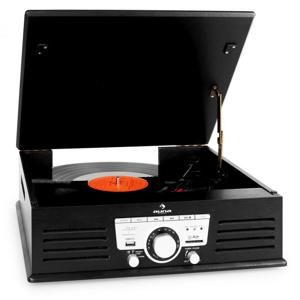 Auna 77 - 92B gramofon, USB , SD , AUX , FM , černý