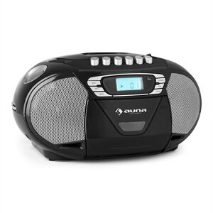 Auna KrissKross, přenosný rádio rekordér, USB, MP3, CD, černý