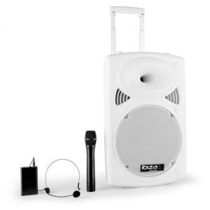 Ibiza Port12VHF-BT 30cm (12&quot;) PA-repro, bílý, USB SD AUX MP3 Bluetooth