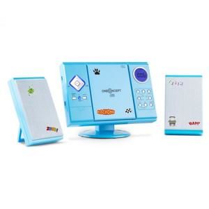 OneConcept V-12, stereo systém s MP3 CD přehrávačem, USB, SD, AUX, modrý s nálepkami