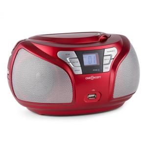 OneConcept GROOVE RD, červený, boom box s bluetooth CD FM AUX MP3