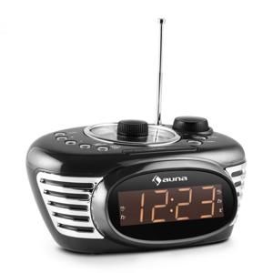 Auna RCR 56 BK, černý retro radiobudík, AUX, FM, dual alarm