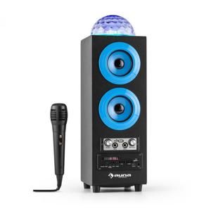 Auna DiscoStar Blue, přenosný bluetooth reproduktor, USB, akumulátor, LED, mikrofon