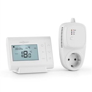 OneConcept STF-65, bílý, bezdrátový termostat topení, elektrická zásuvka, dotykový