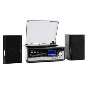 Auna Blackwood, stereo systém, gramofon, USB MP3 kódování, CD, kazeta, FM, AUX
