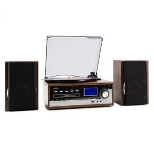 Auna Deerwood, stereo systém, gramofon, USB MP3 kódování, CD, kazeta, FM, AUX