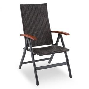 Blumfeldt Korsika, skládací židle s opěrkami, 58.5 x 103 x 75 cm, polyratan, hliník