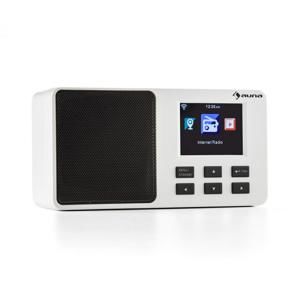 Auna IR-110, bílé, internetové rádio, 2,4 "TFT barevný displej, akumulátor, W-LAN, USB