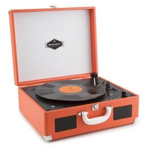 Auna Peggy Sue OR přenosný retro gramofon, CD USB SD, oranžová barva