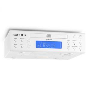 Auna KRCD-150 kuchyňské rádio na zabudování CD USB AUX UKW RDS alarm dálkové ovládání bílá barva
