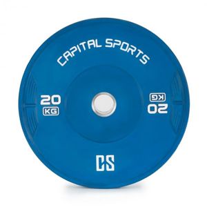 Capital Sports Nipton, bumper kotouč, závaží, 1x 20kg, tvrzená pryž, modrá barva