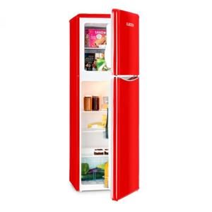 Klarstein Monroe XL Red kombinovaná lednice s mrazákem, 97/39 l, F, retrolook, červená barva