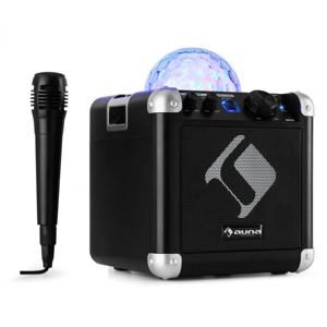 Auna BC-10 karaoke systém LED párty osvětlení, bluetooth, dobíjecí baterie, USB, AUX-IN, černá barva