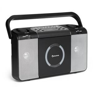 Auna Boomtown USB, boombox, CD přehrávač, FM rádio, MP3, přenosné kufříkové rádio, černý