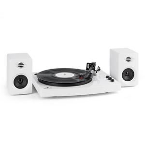Auna TT-Play gramofon, 2 stereo reproduktory (3 &quot;/ 10 W) bt 33 1/3 a 45 otáček / min, bílá barva