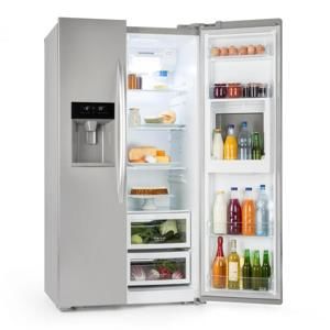 Klarstein Grand Host XXL chladnička, 550 litrů, dávkovač ledu a vody, A +, stříbrná barva