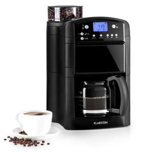 Klarstein Aromatica kávovar, mlýnek, 10 šálků, skleněná konvice, aroma +, černá barva