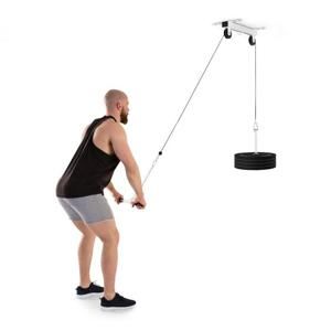 KLARFIT Hangman, kladka, stropní instalace, 2m kabel, tricepsová tyč, bílá barva