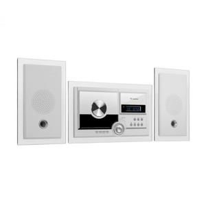Auna Stereosonic, stereo systém, nástěnná montáž, CD přehrávač, USB, BT, bílý