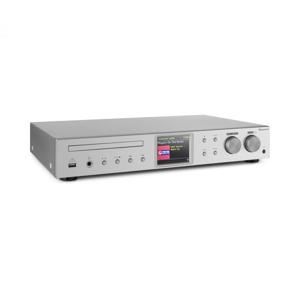 Auna iTuner CD, HiFi receiver, Internet/DAB+/FM rádio, CD přehrávač,WiFi, stříbrný