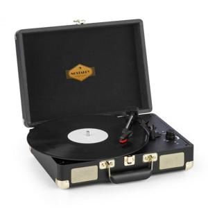 Auna Peggy Sue, gramofon, stereo reproduktor, USB připojení, černá/zlatá