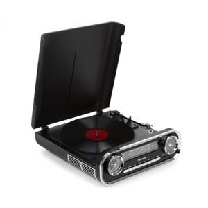 Auna Challenger, LP gramofon, bluetooth, VHF rádio, USB, černý
