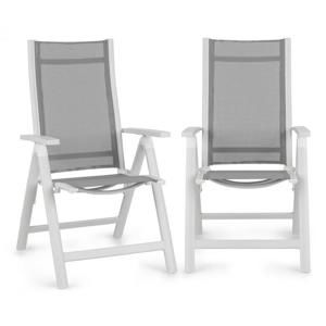 Blumfeldt Cádiz, skládací židle, sada 2 kusů, 59,5 x 107 x 68 cm, comfortmesh, hliník/bílá