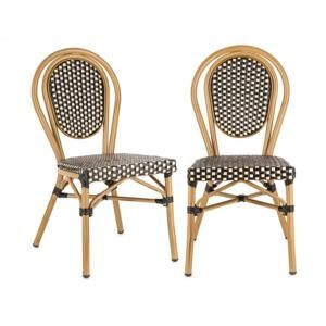 Blumfeldt Montpellier BL, židle, možnost ukládat židle na sebe, hliníkový rám, černo-krémová