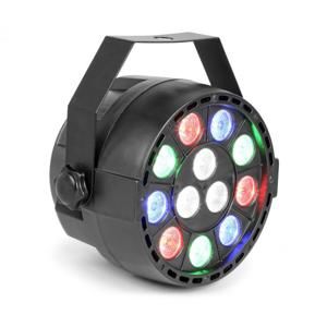 Beamz Party, UV Par reflektor, 12x 1W UV LED dioda, 15 W, DMX režim a samostatný provoz, LED displej, černý