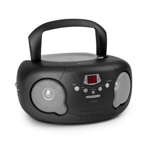 Auna Black Bonbon CD Boombox, CD přehrávač, bluetooth, FM, AUX-IN, LED display, černý
