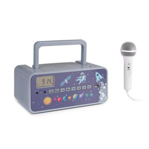 Auna Kidsbox Space CD Boombox, CD přehrávač, bluetooth, FM, USB, LED display, šedý