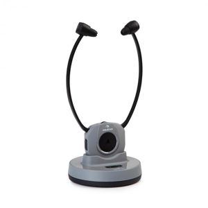 Auna Stereoskop, bezdrátová sluchátka se stetoskopickou konstrukcí, do uší, 20 m, 2,4 GHz, TV / Hi-Fi / CD / MP3, akumulátor, šedé
