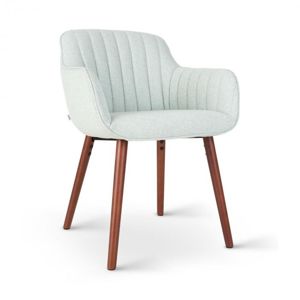 Besoa Iris, čalouněná židle, pěnová výplň, polyesterový potah, dřevěné nohy, světlezelená