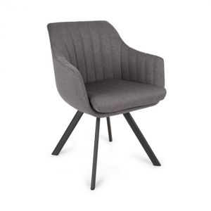 Besoa Roger, čalouněná židle, pěnová výplň, 100% polyester, ocelové nohy, tmavě šedá