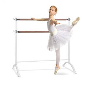 KLARFIT Barre Anna, dvojitá baletní tyč, 110 x 113 cm, 2 x 38 mm v průměru, bílá