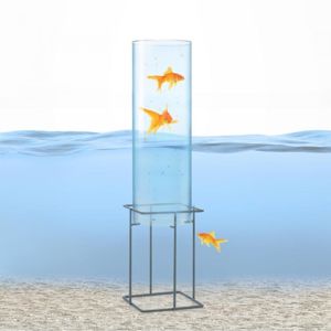 Blumfeldt Skydive 60, pozorovatelna ryb, 60 cm, Ø 20 cm, akryl, kov, transparentní