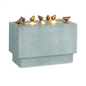 Blumfeldt Waterbirds, zahradní fontána, LED, 60 x 47 x 30 cm, cement, hliník, šedá
