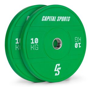 Capital Sports Nipton 2021, kotouč na činku, bumper kotouč, 2 × 10 kg, O 50,4 mm, tvrdá guma