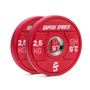 Capital Sports Nipton 2021, kotouč na činku, bumper kotouč, 2 × 2,5 kg, Ø 50,4 mm, tvrdá guma