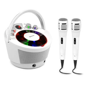 Auna SingSing BT, karaoke systém, 2 x mikrofon, CD přehrávač, BT, LED světelný efekt, přenosný