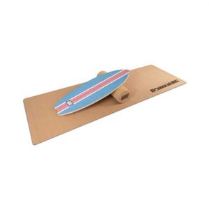 BoarderKING Indoorboard Wave, balanční deska, podložka, válec, dřevo/korek, modrá