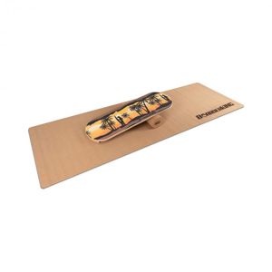 BoarderKING Indoorboard Classic, balanční deska, podložka, válec, dřevo/korek, žlutá