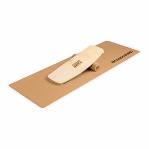 BoarderKING Indoorboard Curved, balanční deska, podložka, válec, dřevo/korek