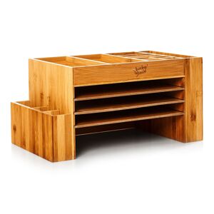 Blumfeldt Organizér psací stůl, s mnoha přihrádkami, 3 složky, 40 × 20 × 23 cm, 100% bambus