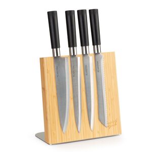 Klarstein Stojan na nože, šikmý, magnetický, na 4-6 nožů, bambus, nerezová ocel