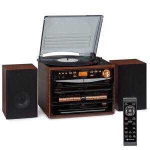 Auna auna 388-DAB + Stereo systém 20W Max. Vinyl CD Kazeta BT FM/DAB + USB SD Černá