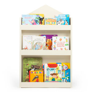 Mobli Cuckoo, One White Haus, dětský regál na knihy, Montessori, multiplex, 60x95x13cm