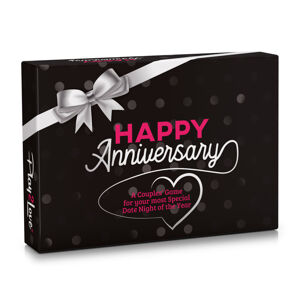 Spielehelden Happy Anniversary Black Edition, karetní hra pro páry, 110 otázek, dárková krabička