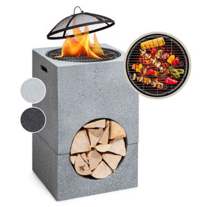 Blumfeldt Monolith, ohniště s grilem, MGO a ocelovým pláštěm, včetně ochrany proti jiskření